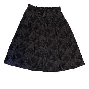 Universal Thread Plus Size XXL Maxi Skirt Linen Blend Button Front Black Floral